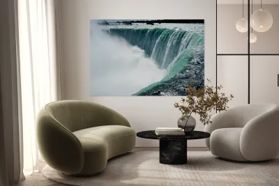 Powerful Niagara Falls cascading creating immense mist. Reproduction