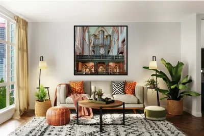 Pipe organ at Saint Pierre le Jeune church in Strasbourg Reproduction