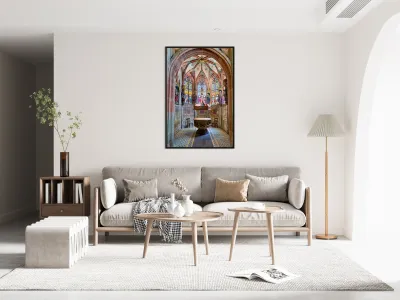 Exploring the interior of Saint Pierre le Jeune church in Strasb Reproduction