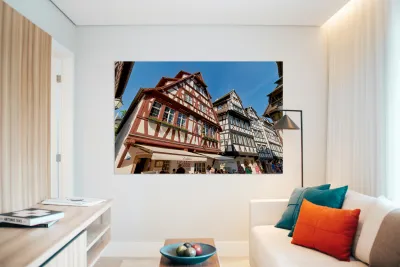 Colorful timber framed houses in Petite France Strasbourg Reproduction