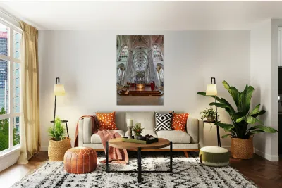 View inside Auxerre Cathedral Saint Etienne in Burgundy France Reproduction