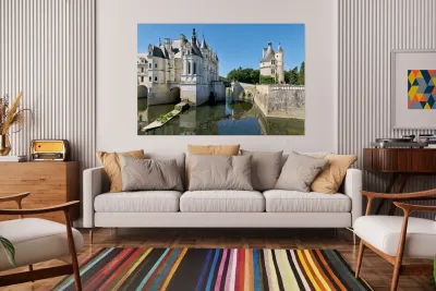 Visit Chenonceau Castle in France along the river Reproduction