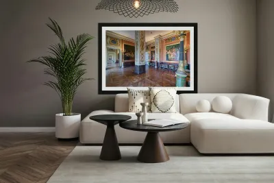 Walk through grand halls in Palace of Versailles in Paris France Reproduction