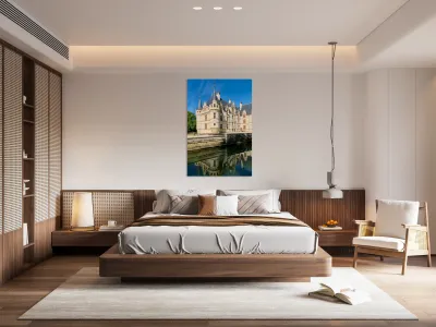 Chateau dAzay le Rideau in Loire Valley France near the water Reproduction