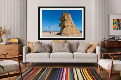 Memorial at Omaha Beach honors those who served in Normandy Reproduction