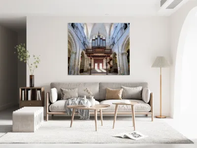 Collegiale Saint Martin church interior in Chablis Burgundy Fran Reproduction