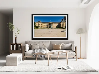 Rouen Town Hall in Normandy with clear blue sky Reproduction