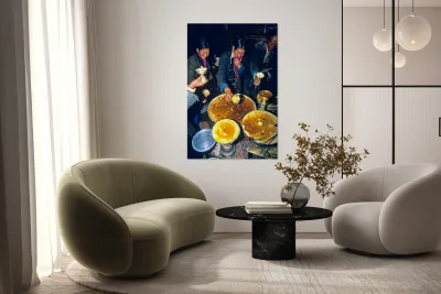 Lighting butter lamps during a ceremony in Tibet Reproduction