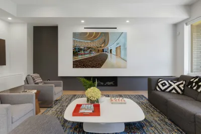 Luxury shopping mall in Dubai with designer stores and cafe Reproduction