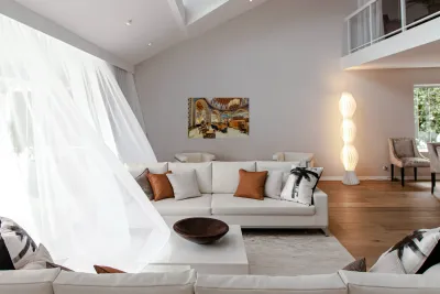 Starbucks store in decorated mall with customers in Dubai UAE Reproduction