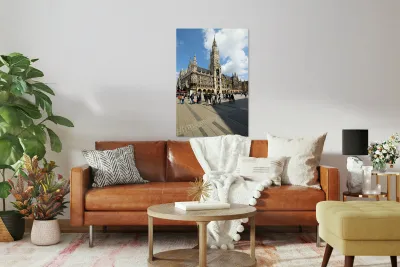 Visitors exploring Marienplatz near Munich Town Hall in Bavaria Reproduction