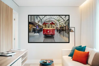 Sightseeing tram in Christchurch New Zealand for city tour Reproduction