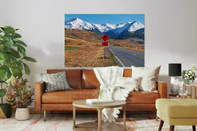 Driving on State Highway 73 near Arthur Pass in New Zealand Reproduction