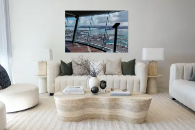 View of Auckland city and financial district from the Sky Tower Reproduction