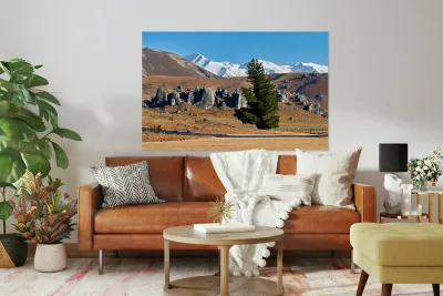 View of southern alps and castle hill in new zealand Reproduction