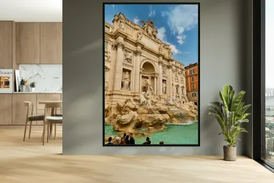 Visit to trevi fountain in rome lazio italy Reproduction