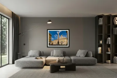 Visit to Palazzo Montecitorio in Rome Italy during clear weathe Reproduction