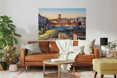 Trajans Market in Rome during sunset at Fori Imperiali Reproduction