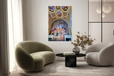 Frescoes in the raphael rooms at vatican museums in rome Reproduction