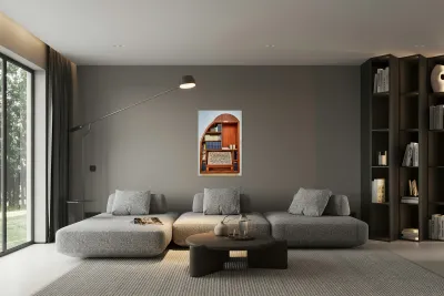 Bookshelf with religious texts in Sephardic synagogues in Jerusa Reproduction