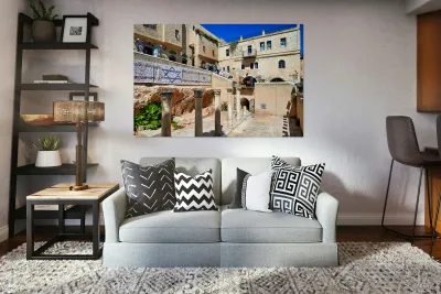 Roman columns in the Jewish quarter of Jerusalem showcase histor Reproduction
