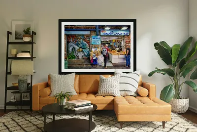 Market scene in Mahane Yehuda Market Jerusalem Israel Reproduction