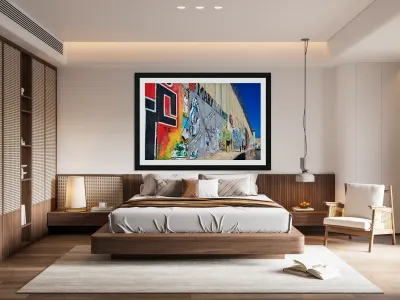 West bank separation wall with street art in Bethlehem Jerusale Reproduction