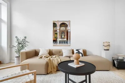 Decorated house walls in Mandawa Shekhawati region of Rajasthan Reproduction