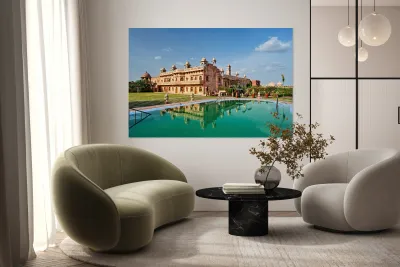 Exploring Khimsar Fort in Rajasthan India with a swimming pool n Reproduction