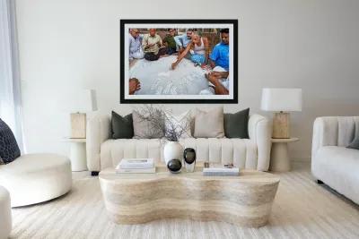 Men playing cards on the street in Bikaner Rajasthan during the Reproduction