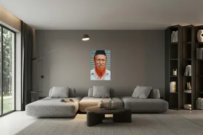 Portrait of a man with red beard in Jodhpur India Reproduction