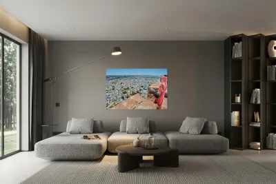 View of the blue city of Jodhpur from a high point Reproduction