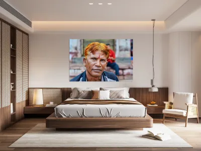 Portrait of a man with red hair in Jodhpur Rajasthan Reproduction