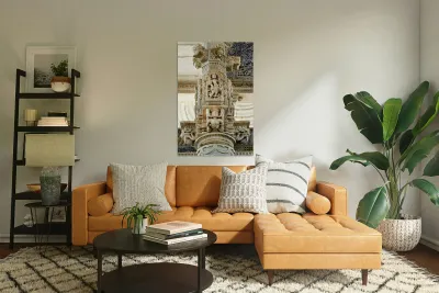 Jain temples in Ranakpur display intricate carvings and sculptur Reproduction