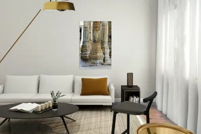 Jain old temples with intricate pillars in Ranakpur Rajasthan Reproduction