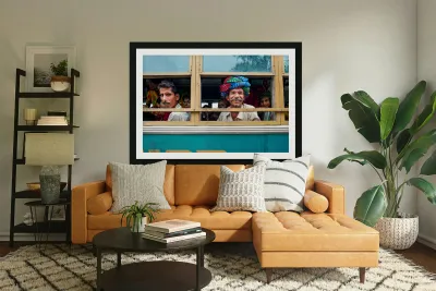 Passengers travel on bus in Udaipur Rajasthan India Reproduction