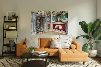 Decorations and paintings at Taragarh Fort in Bundi Rajasthan Reproduction