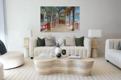 Decorative paintings inside Taragarh Fort in Bundi Rajasthan Reproduction