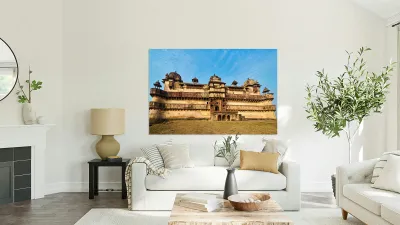 Visit to orchha fort complex in madhya pradesh india Reproduction