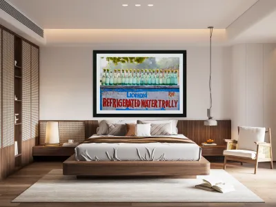 Selling refrigerated water bottles in Delhi India Reproduction