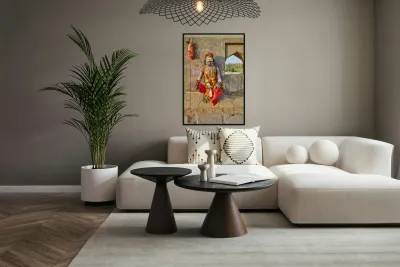 Portrait of a holy man sadhu in Orchha Madhya Pradesh India Reproduction