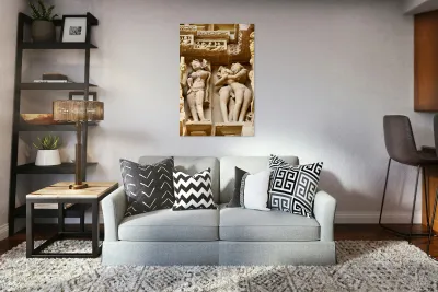 Exploring Hindu erotic art in Khajuraho temples in Madhya Prades Reproduction