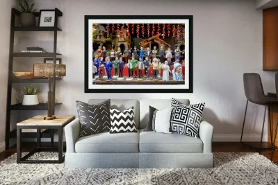 Nativity scene statues in Naples at Christmas Reproduction