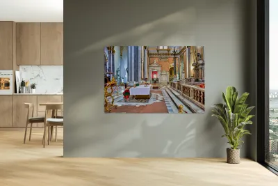 Visit to San Domenico Maggiore church in Naples Campania Italy Reproduction