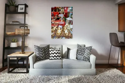 Statues in artisan workshops of Via Gregorio Armeno in Naples Reproduction