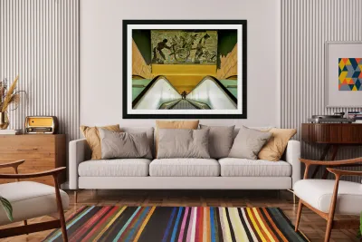 Toledo station view in Naples Metro with artwork above Reproduction