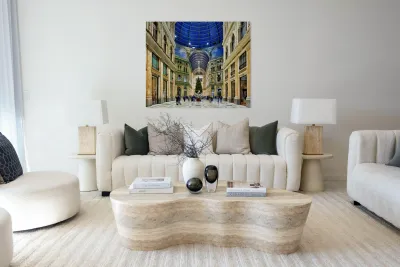 Exploring Galleria Umberto I in Naples during holiday season Reproduction