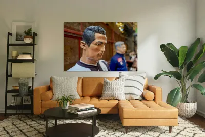 Statues of Christmas nativity scene at artisan workshops in Napl Reproduction