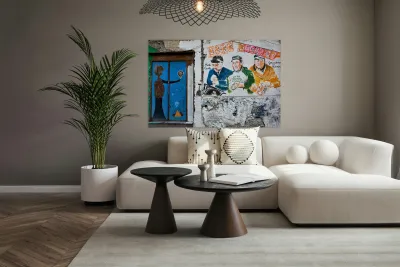 Street art in Quartieri Spagnoli reflects local culture in Naple Reproduction