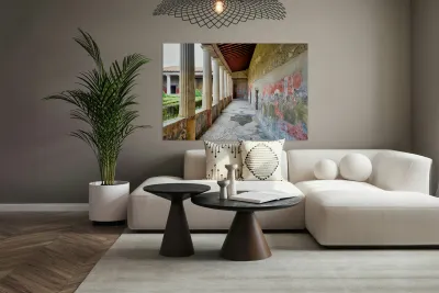 Exploration of ancient Roman architecture in Pompeii Naples Reproduction